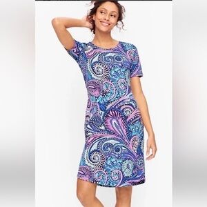 T by Talbots Colorful Paisley Print Ladder Back Dress SZ LP